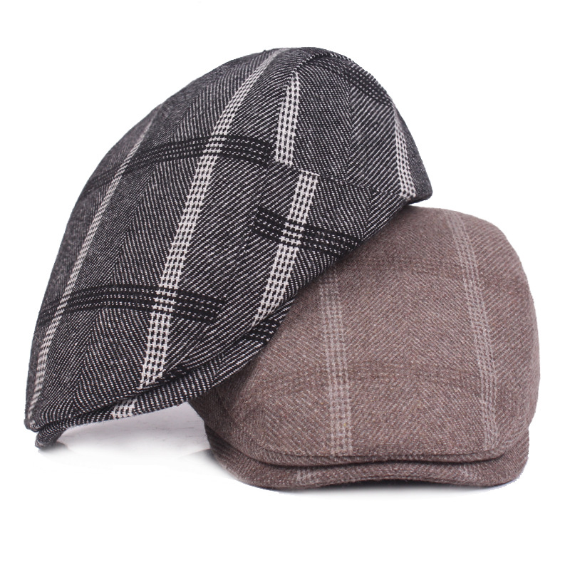英伦风大格纹复古风导演帽鸭舌帽