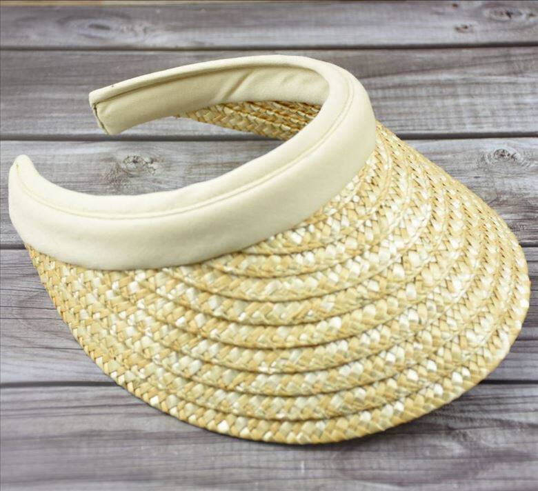 空顶帽麦秆草帽夏季防晒遮阳帽休闲时尚女帽日系可爱百搭女帽夏天