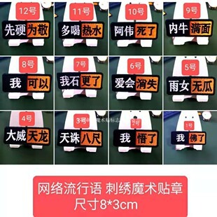 刺绣网络流行语贴章魔术贴胸标臂章微章定做十个以上全国包邮