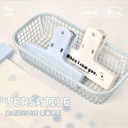 2025学习夹子ins风高颜值复古彩色手帐纸张资料夹简约手账夹文具夹无磁吸高级长尾夹学生塑料夹字母百搭