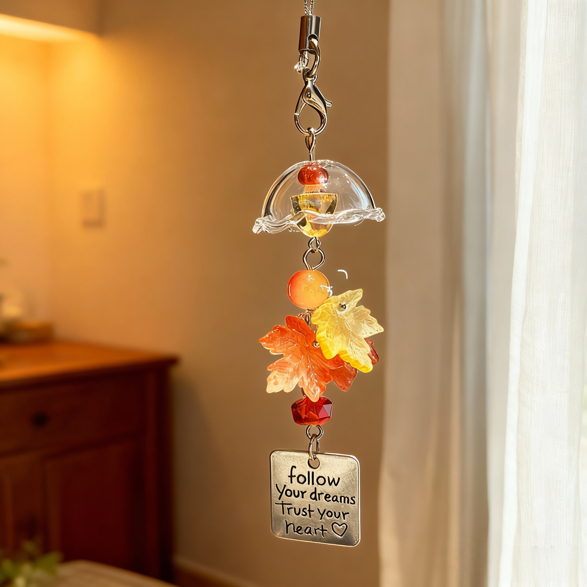 秋天的枫叶ccd风铃手机链挂饰挂件书包钥匙扣可爱高颜值装饰品