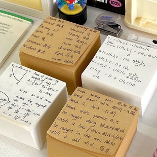 女生小学生高颜值ins风巨厚小方砖超厚记事册便签空白草稿纸可撕正方形便条纸400张