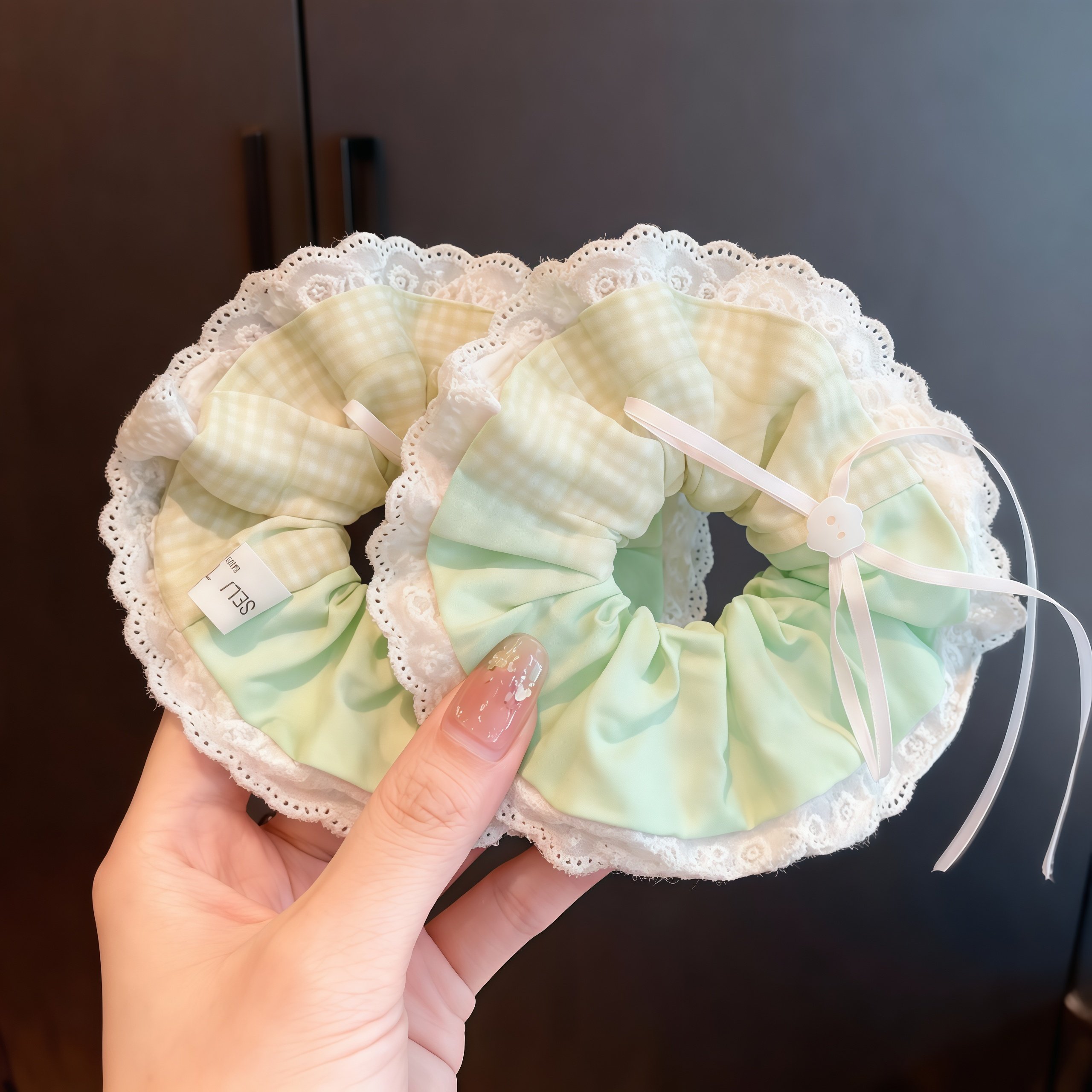 茉莉青提清新双拼ins女生小众小学绿色方巾粉色蝴蝶结大肠发圈,家庭/个人清洁工具,发圈/发网,淘宝优惠券,粉丝福利购,淘宝优惠卷