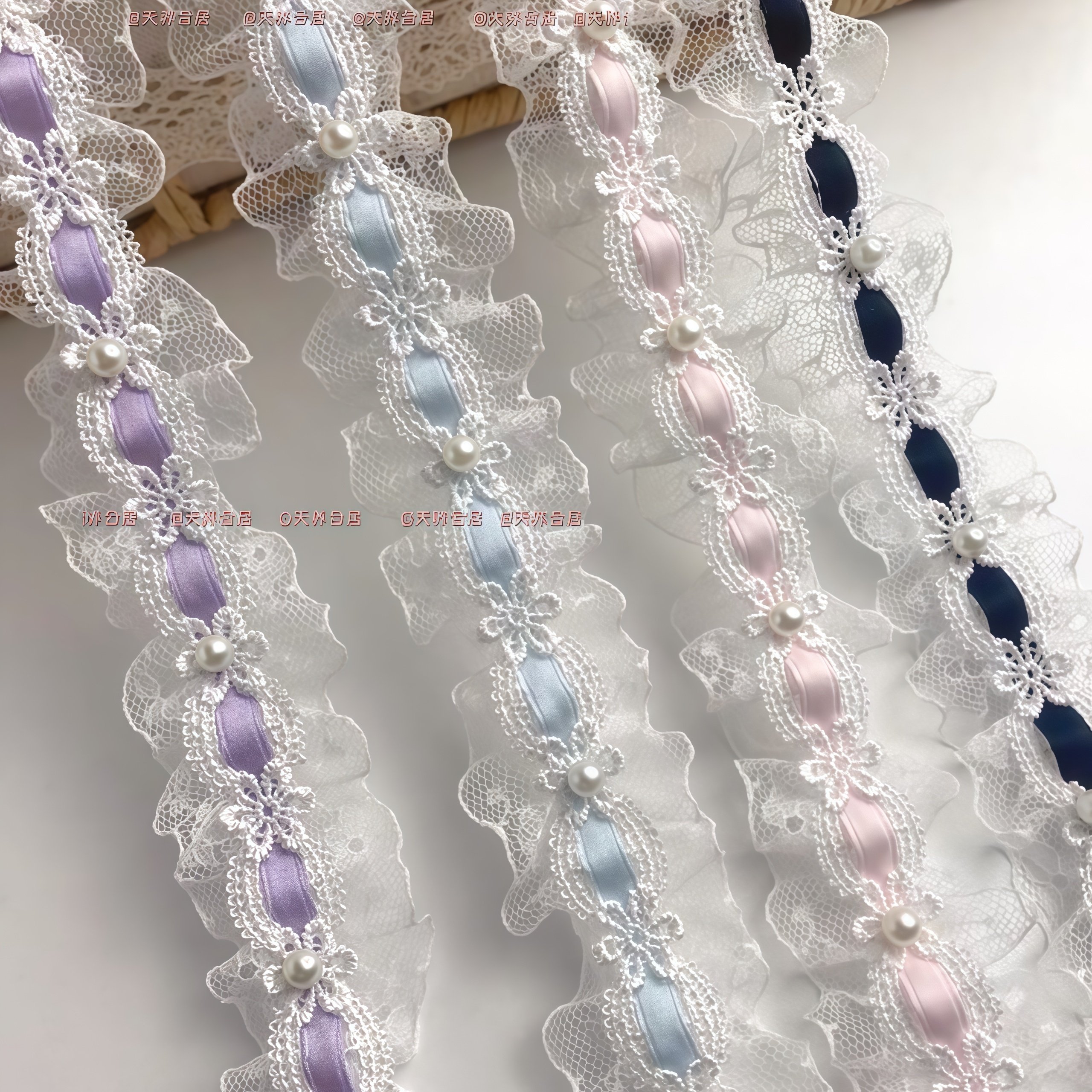 DIY配件可爱丝带甜美蝴蝶结蕾丝花边珍珠装饰DIY手工辅料材料