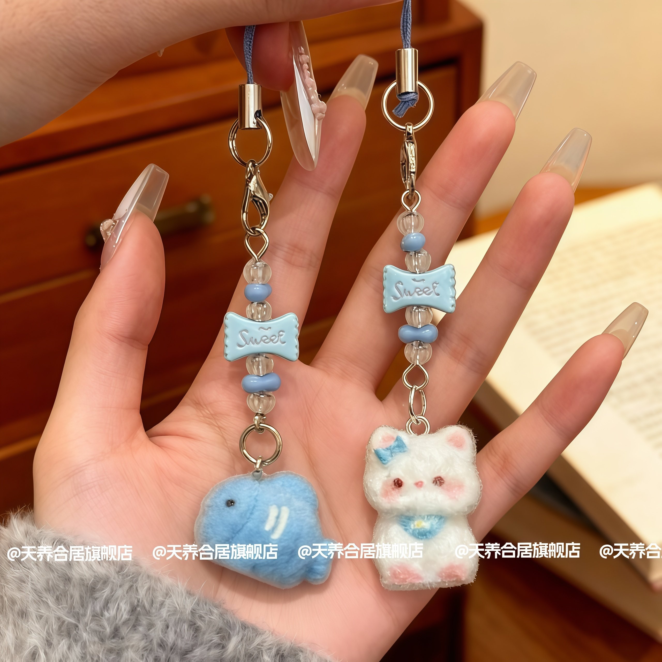 手机链卡通可爱植绒立体树脂糖果猫咪小鱼钥匙链包包挂件手机挂绳,服饰配件/皮带/帽子/围巾,包挂件,淘宝优惠券,粉丝福利购,淘宝优惠卷