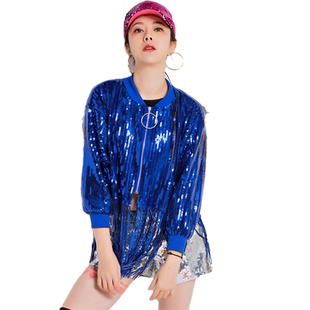 DS演出服装亮片领舞外套爵士舞街舞大码流苏嘻哈男女表演舞台套装