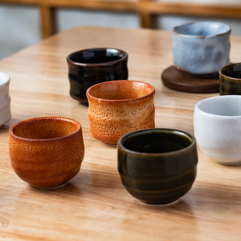 美浓烧日式进口复古侘寂风茶杯釉下彩手工陶瓷家用杯子茶具小杯子