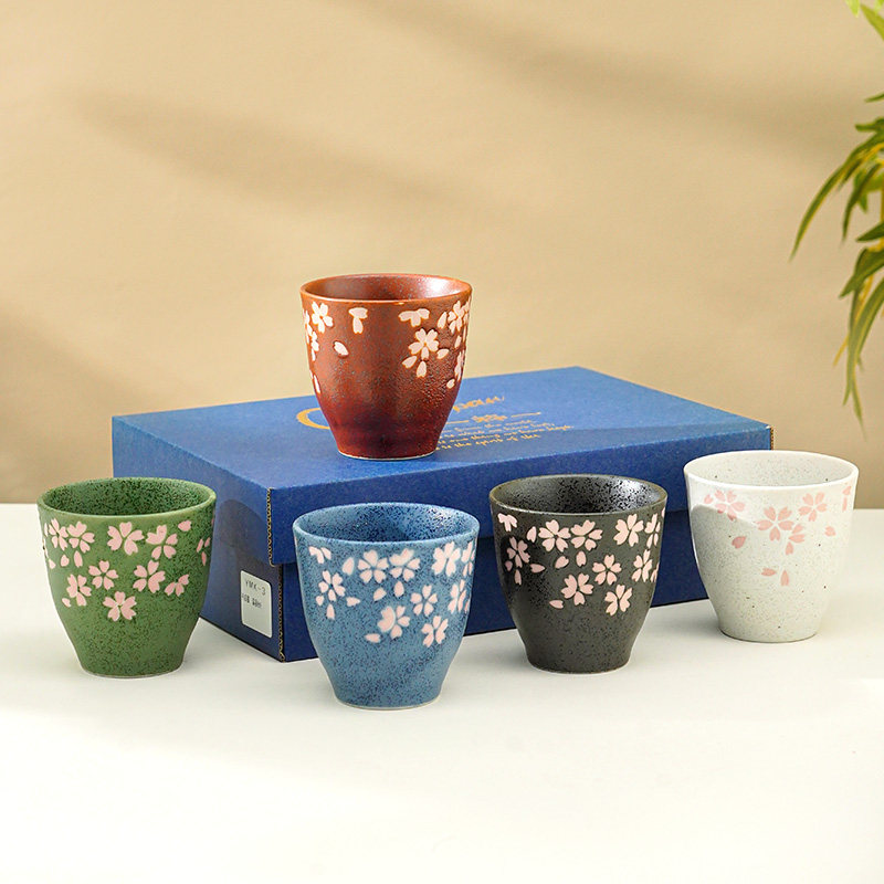 日本进口美浓烧茶杯套装侘寂风杯子礼盒釉下彩日式风情家用陶瓷杯,餐饮具,茶杯,淘宝优惠券,粉丝福利购,淘宝优惠卷