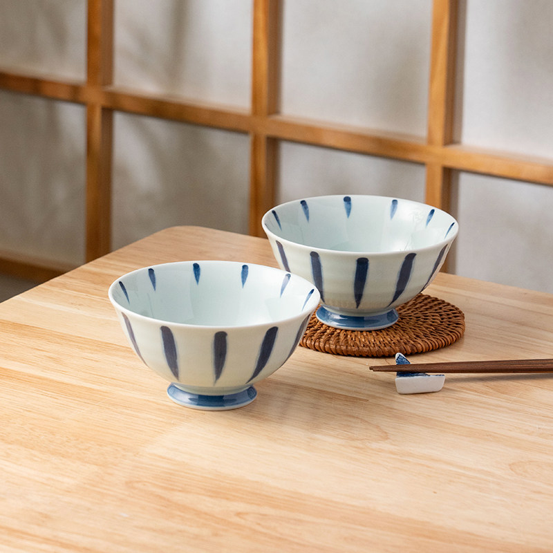 美浓烧进口饭碗两个装日式釉下陶瓷家用餐具套装