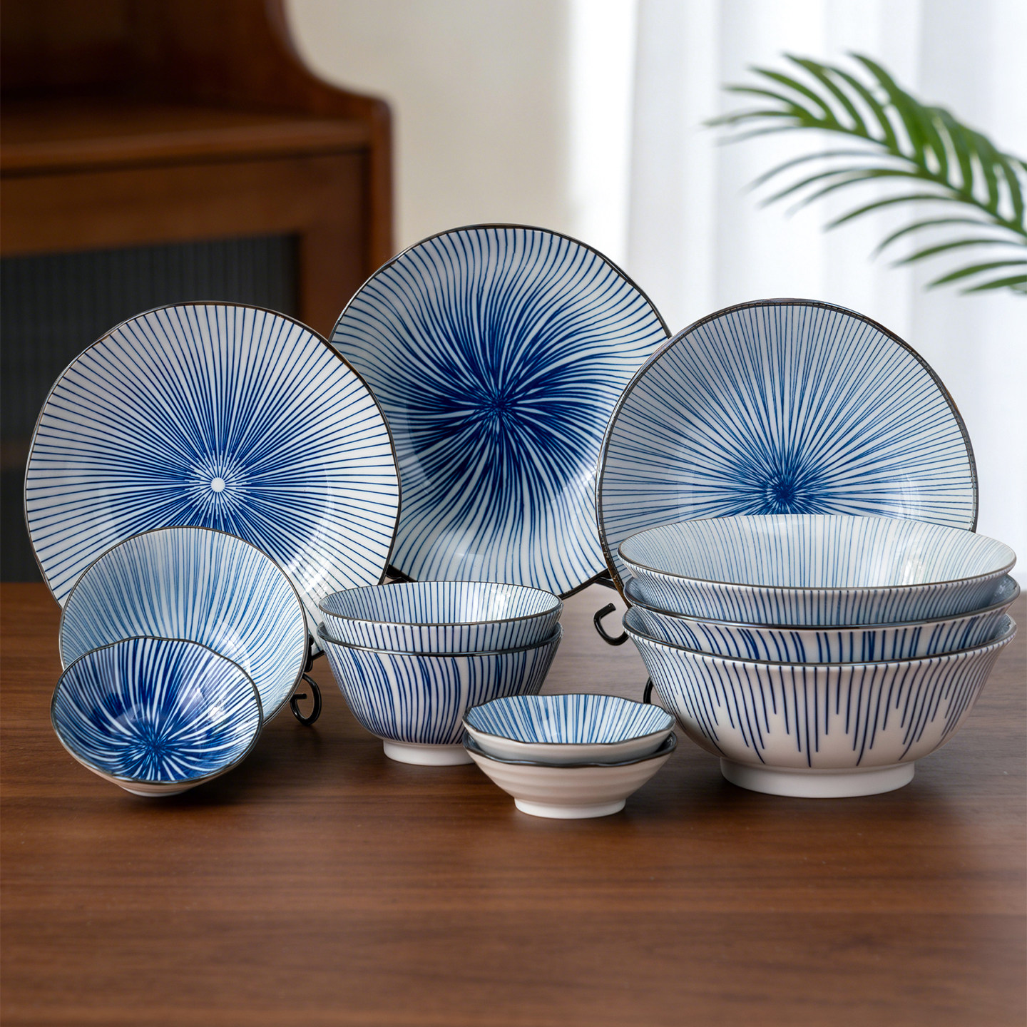 MinoYaki美浓烧 原创设计 音符十草碗碟餐具家用釉下彩陶瓷菜盘子,餐饮具,碗,淘宝优惠券,粉丝福利购,淘宝优惠卷