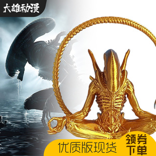 异形夺命舰手办铁血战士黄金坐姿佛像影视电影模型车载摆件周边