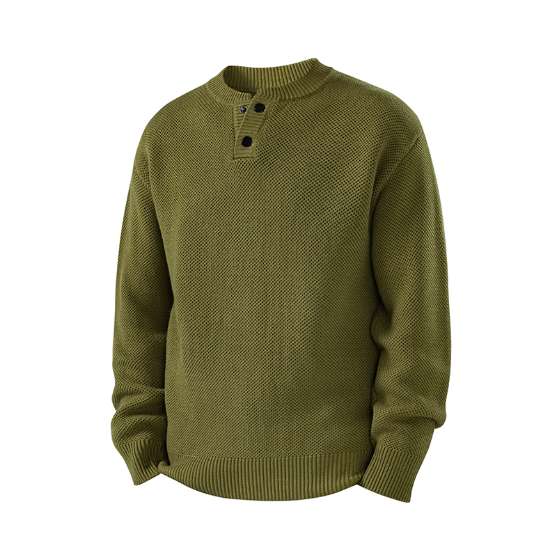 URSBOB冬季圆领毛衣男士2025新款针织衫青年高级感品质打底衫加厚