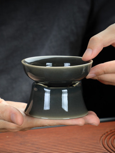 茶漏茶滤陶瓷茶叶过滤网泡茶茶隔公道杯一体滤茶器茶具用品配件