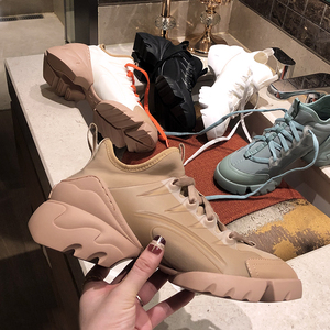 网红老爹鞋女厚底2023年秋新款华夫鞋显脚小增高休闲鞋百搭运动鞋