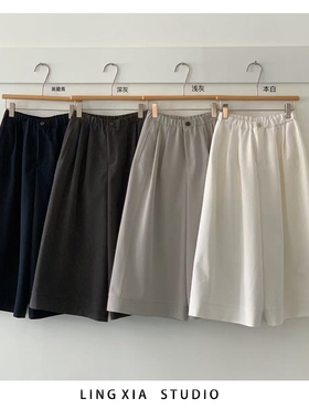 eter休闲八九分裤女2025秋装新款松紧腰百搭hemp显瘦裤子w253086