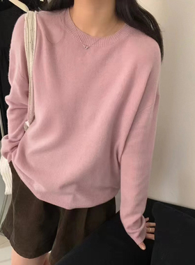 eter基础款纯色百分百羊毛针织衫女2025秋冬新款多巴胺色系内搭
