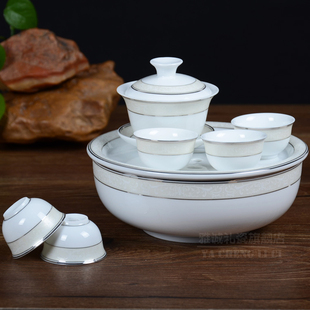 雅诚窑 车载户外功夫茶具 潮州陶瓷茶具家用迷你旅行便携式 小套装