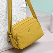 百搭斜挎包女休闲简约小方包牛津布新款 多层质感单肩通勤包帆布包