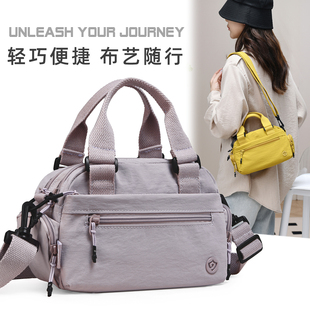 帆布包女斜挎包多层大容量简约女式包轻便小巧牛津布手提背包单肩