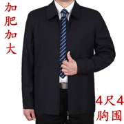Mùa xuân và mùa thu áo khoác trung niên nam lớn quần áo nam bình thường cộng với phân bón XL trung niên cha dây kéo áo khoác - Cực lớn