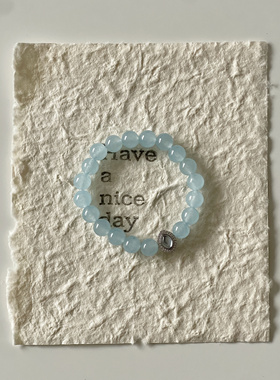 织梦｜Ojala原创新中式手串国风海蓝宝水晶清冷感饰品