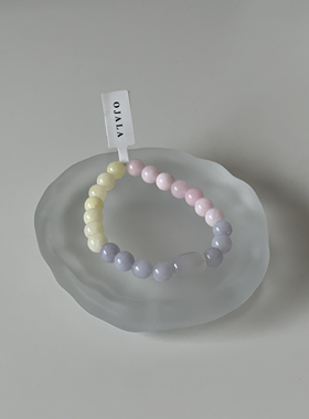 Ojala原创设计天然8mm摩根石白玛瑙手串新中式手链温柔国风