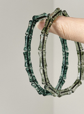 竹间｜Ojala原创设计显白新中式绿色琉璃手工手串男女国风饰品