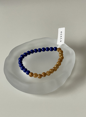 Ojala原创青金石金砂石撞色手串新中式手链男女情侣款国风礼物