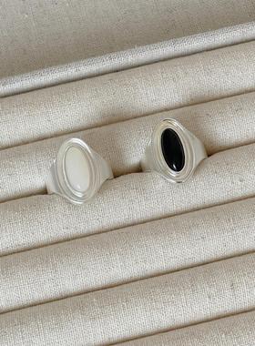 Ojala磨砂高级感戒指轻奢复古风小众开口可调节文艺时尚