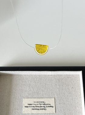 夏季新款多巴胺水果可爱项链琉璃橘子吊坠锁骨链创意小众女生礼物