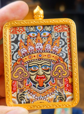 唐卡吊坠纯手绘扎基拉姆唐卡热贡十二生肖文殊五爷生肖守护