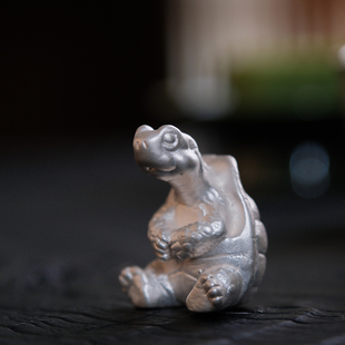藏六造 纯银999神龟茶宠摆件 茶道配件 家用功夫茶宠