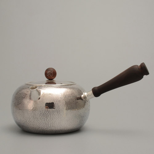 纯银纯手工侧把急须泡茶壶