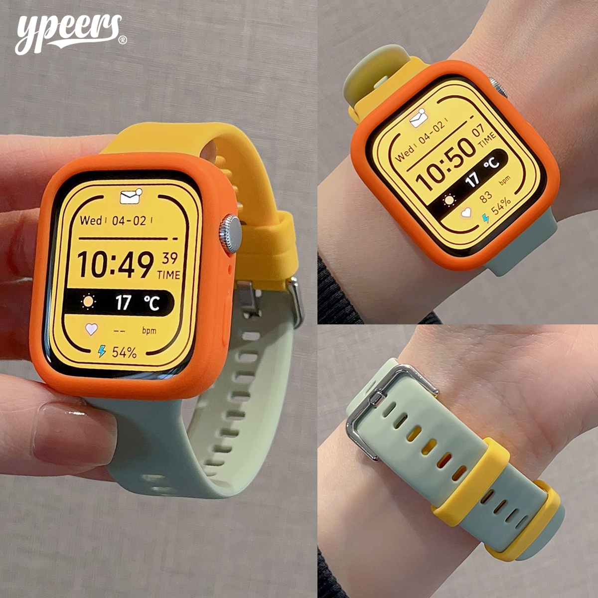 适用华为fit34pro手表液态硅胶金属扣款运动表带搭配保护软壳男女