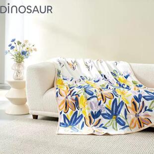 【专柜款】Dinosaur恐龙家纺罗嘉印花云毯四季毛毯家居盖毯午睡毯