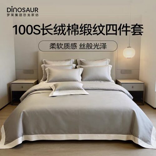 床单款四件套100支全棉刺绣提花