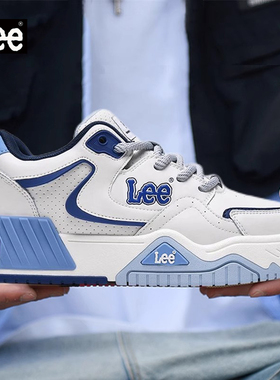 Lee男鞋2026春季新款真皮休闲板鞋女厚底百搭美式潮流运动鞋子男