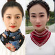 洋气印花冬季 新款 三角围巾围脖女春秋护颈脖套百搭时尚 保暖假领子