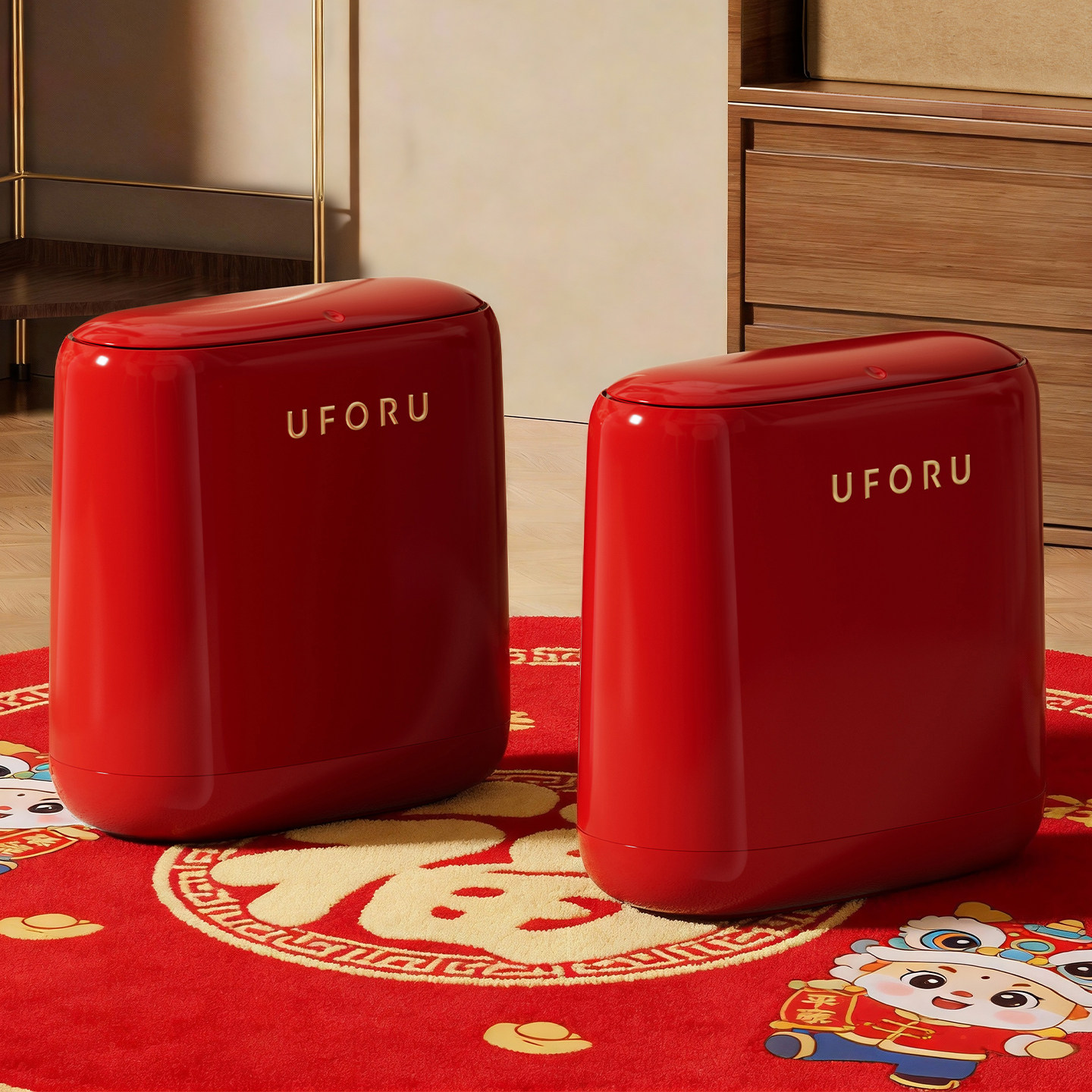 垃圾桶卫生间窄缝2026新款过年结婚带盖厕所客厅卧室中古风高颜值,家庭/个人清洁工具,垃圾桶,淘宝优惠券,粉丝福利购,淘宝优惠卷