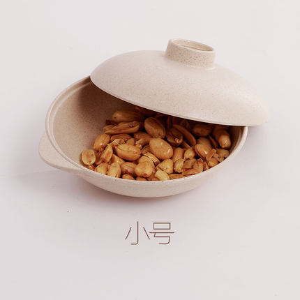 依蔓特 健康稻壳纤维带盖平盘 装菜盘子环保餐盘 防摔