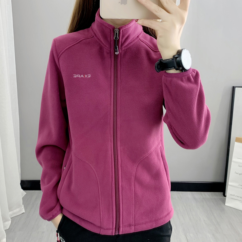 外套女加绒加厚抓绒衣女外套