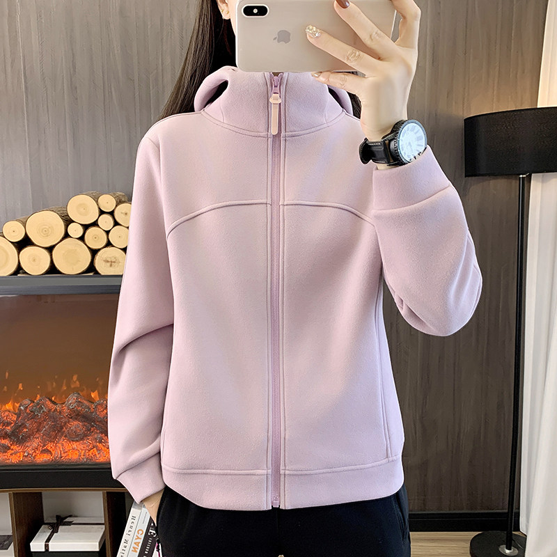 户外运动休闲抓绒连帽卫衣女外套秋冬保暖弹力透气奥粒绒上衣褂头,户外/登山/野营/旅行用品,户外休闲衣,淘宝优惠券,粉丝福利购,淘宝优惠卷