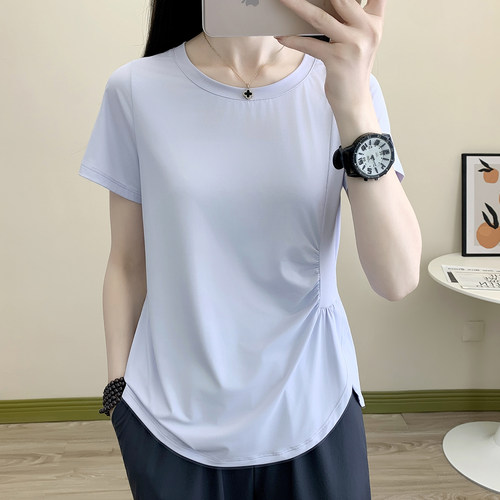 速干衣t恤女短袖胖M跑步瑜伽罩衫