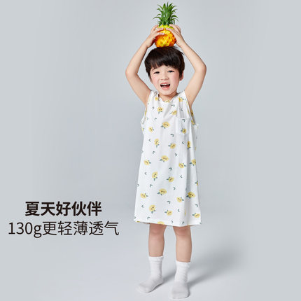 男童连体睡衣夏季薄款短袖儿童连身睡衣纯棉夏割包皮术后专用衣服