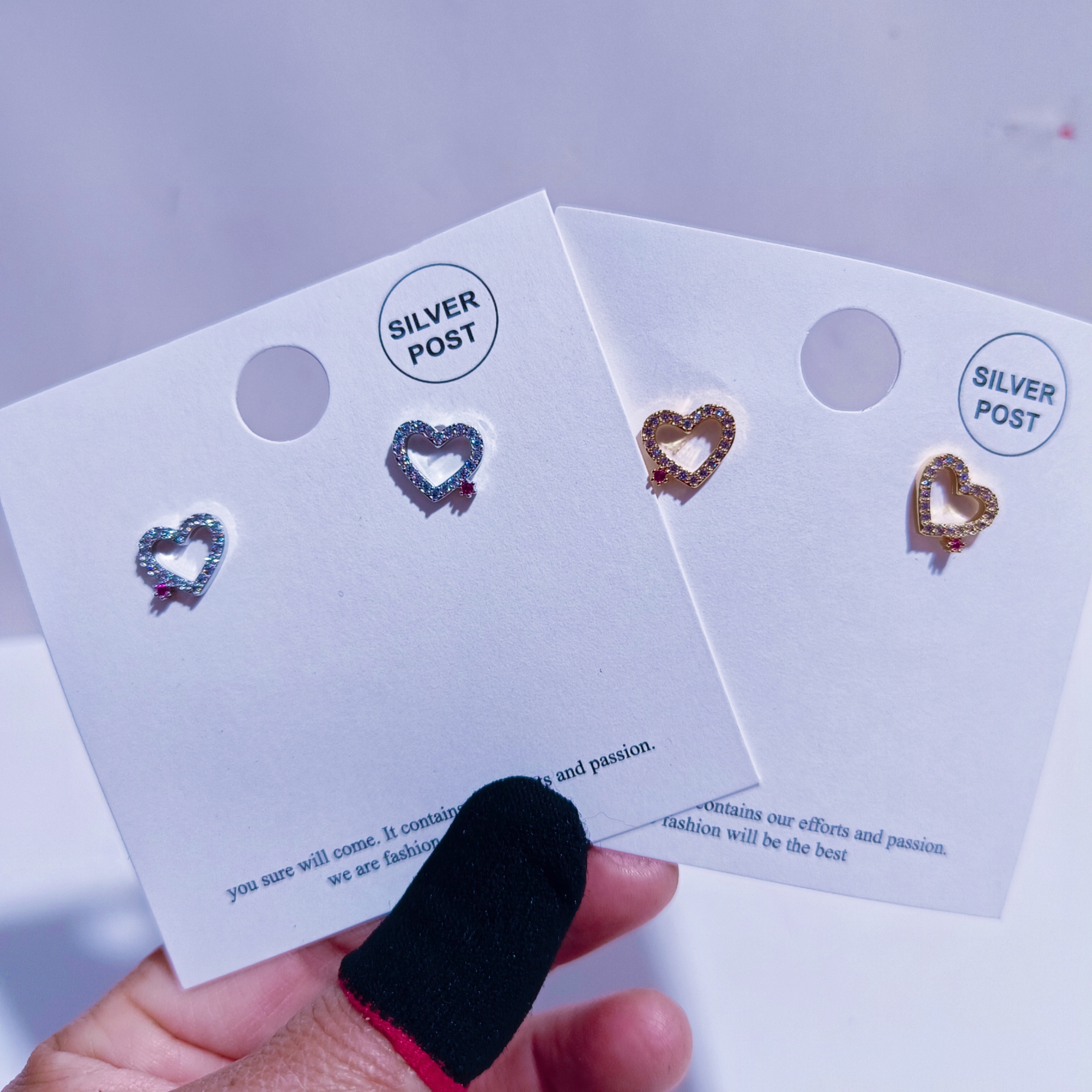 满钻锆石爱心耳钉网红气质简约仿过敏银针耳钉