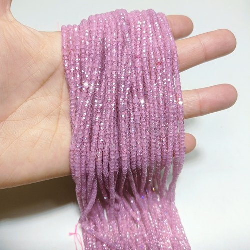 一条价 3mm粉色算盘锆石刻面散珠diy手工项链手链耳环材料配件