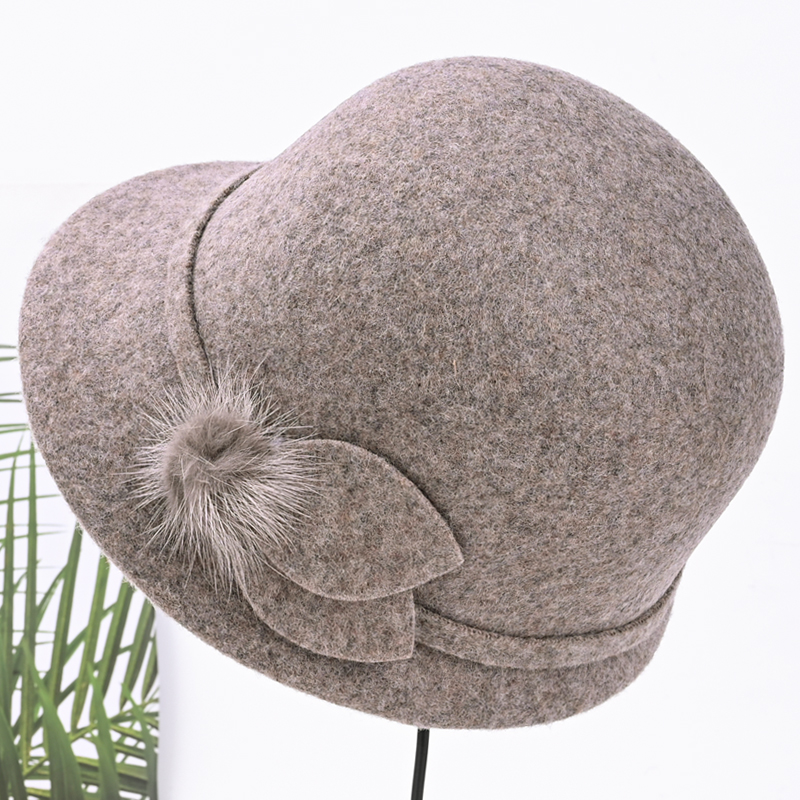 礼帽时尚百搭女秋冬羊毛呢盆帽