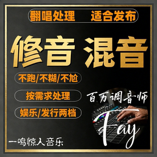 专业混音修音后期翻唱合唱音频处理音乐剪辑制作降调消音无损