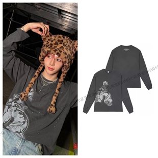 riize shotaro将太郎同款人物复古纯棉长袖T恤男女情侣打底上衣潮