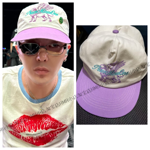 权志龙GD同款联名飞天狮子刺绣pmo鸭舌帽男女潮牌嘻哈遮阳帽子